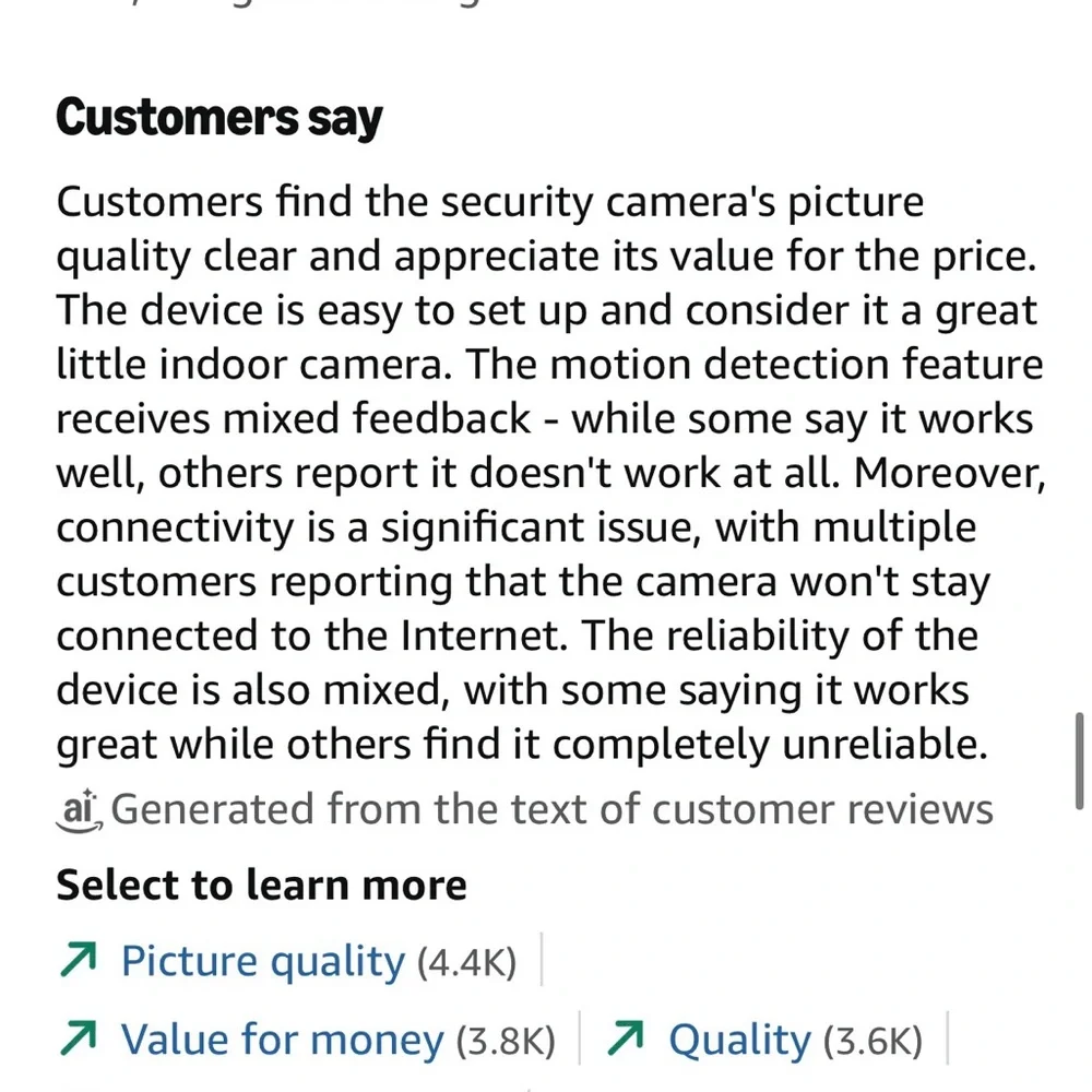 Amazon White Blink Mini Indoor Security Camera
